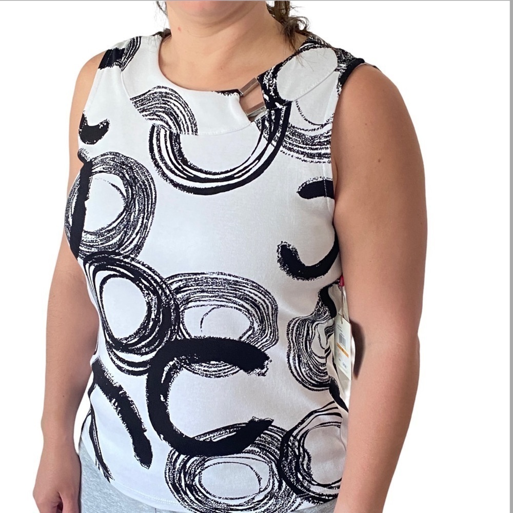 Rafaella Hypnotic Daydream Blouse White and Black Size S - Picture 3 of 7